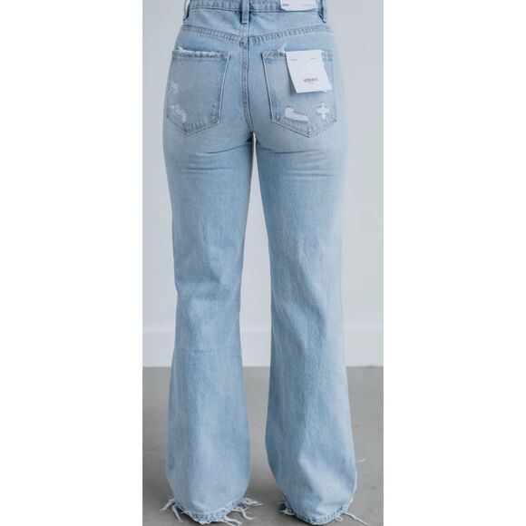 Vervet Leslie Jeans Size 14 32 Distressed 90s Style Vintage High Rise Denim New - Picture 6 of 14